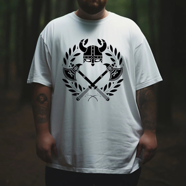 Nordic Heritage Attire Axe and Armor Tribute Viking Tees - Style 2