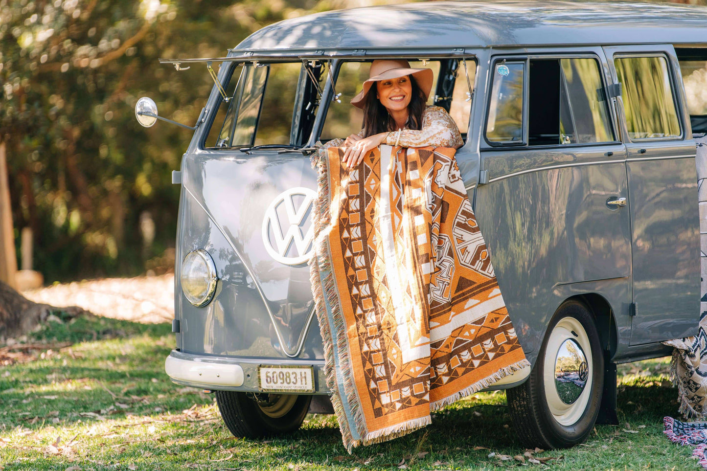 'Child of Nature' Woven Picnic Rug/Throw: Regular 130x160cm Style 11