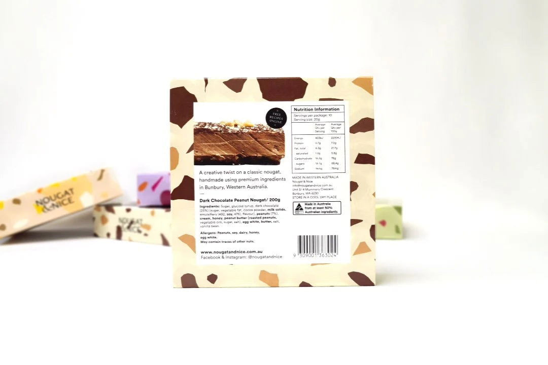 Dark Chocolate Peanut Nougat | 200g Box - Lady Jayne Boutique