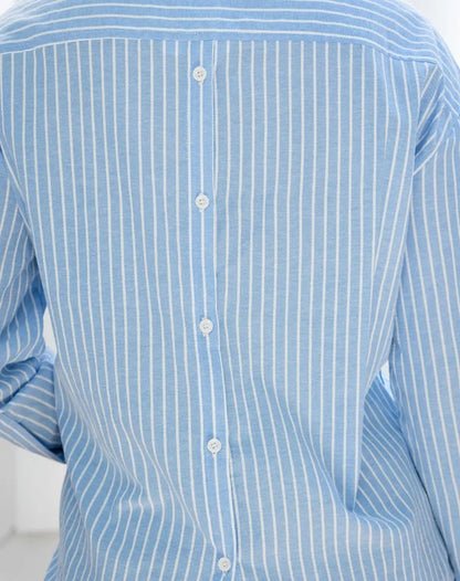 Diamond - Button Back Blue Stripe Shirt