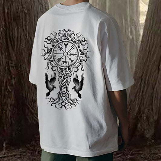 Norse viking Culture Retro Viking Runes Men's Graphic Tee: White / M - Lady Jayne Boutique