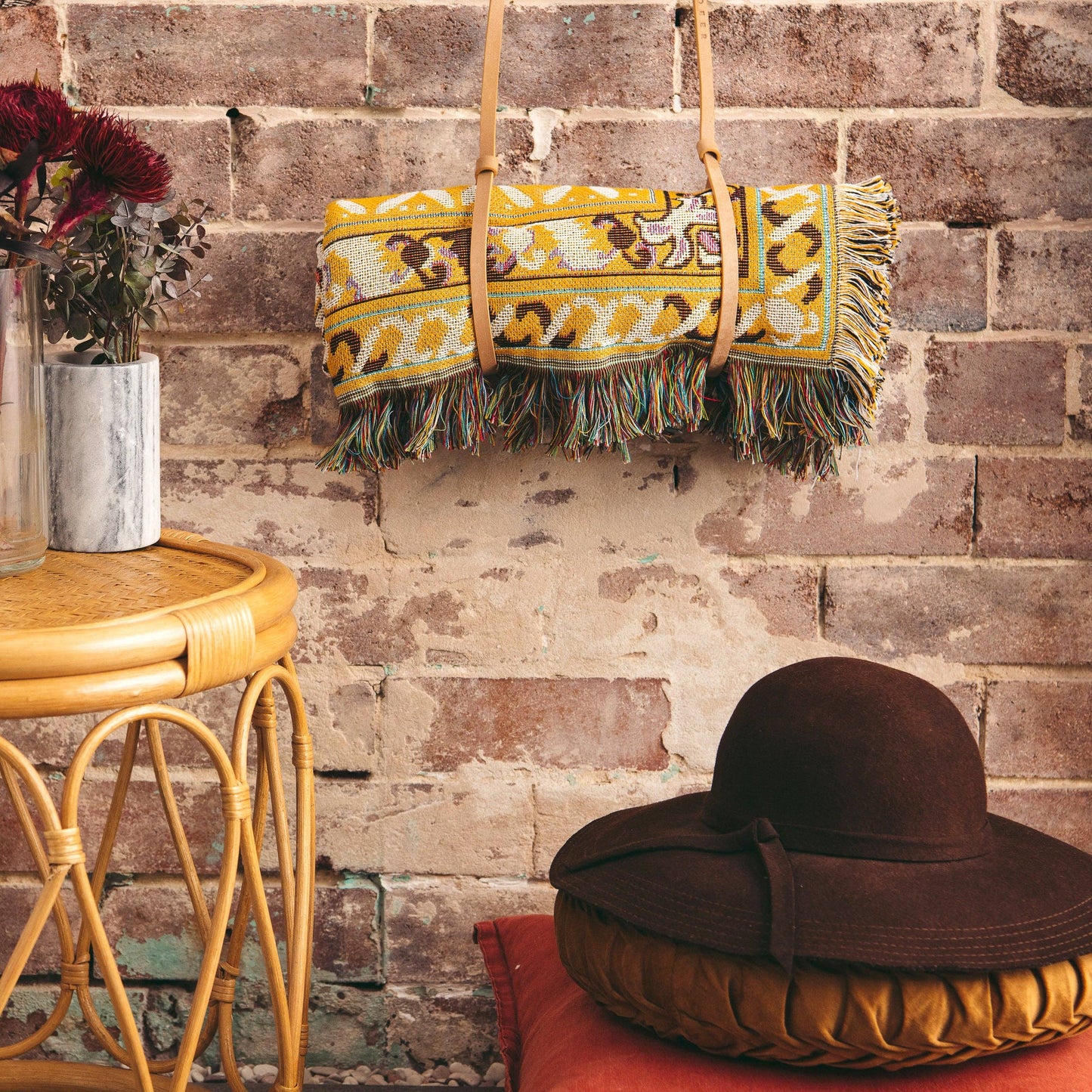 'Here Comes The Sun' Woven Picnic Rug/Throw: Regular 130x160cm Style 8