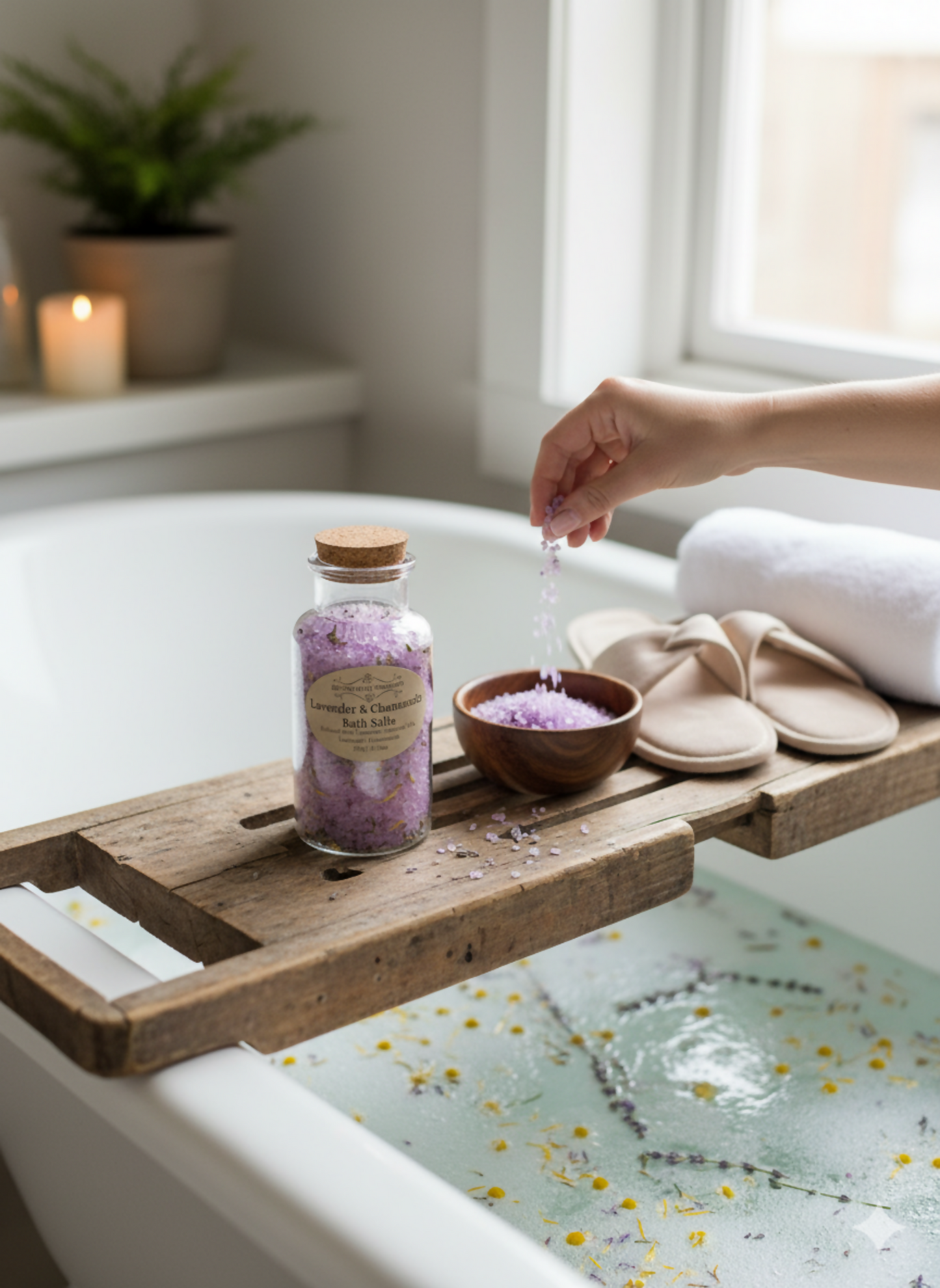 Lavender & Chamomile Bath Salts Soak With Epsom
