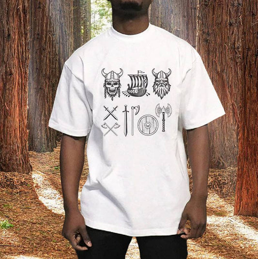 Viking Icons Men's White Short Sleeve T-shirt: Style 1